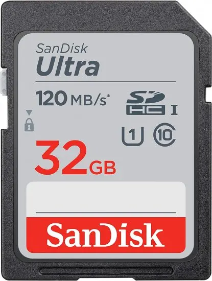 כרטיס זיכרון Ultra SDHC בנפח 32GB מבית SanDisk