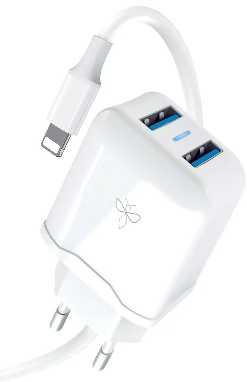 מטען 2.4A עם כבל USB Lightning מבית BeeTech