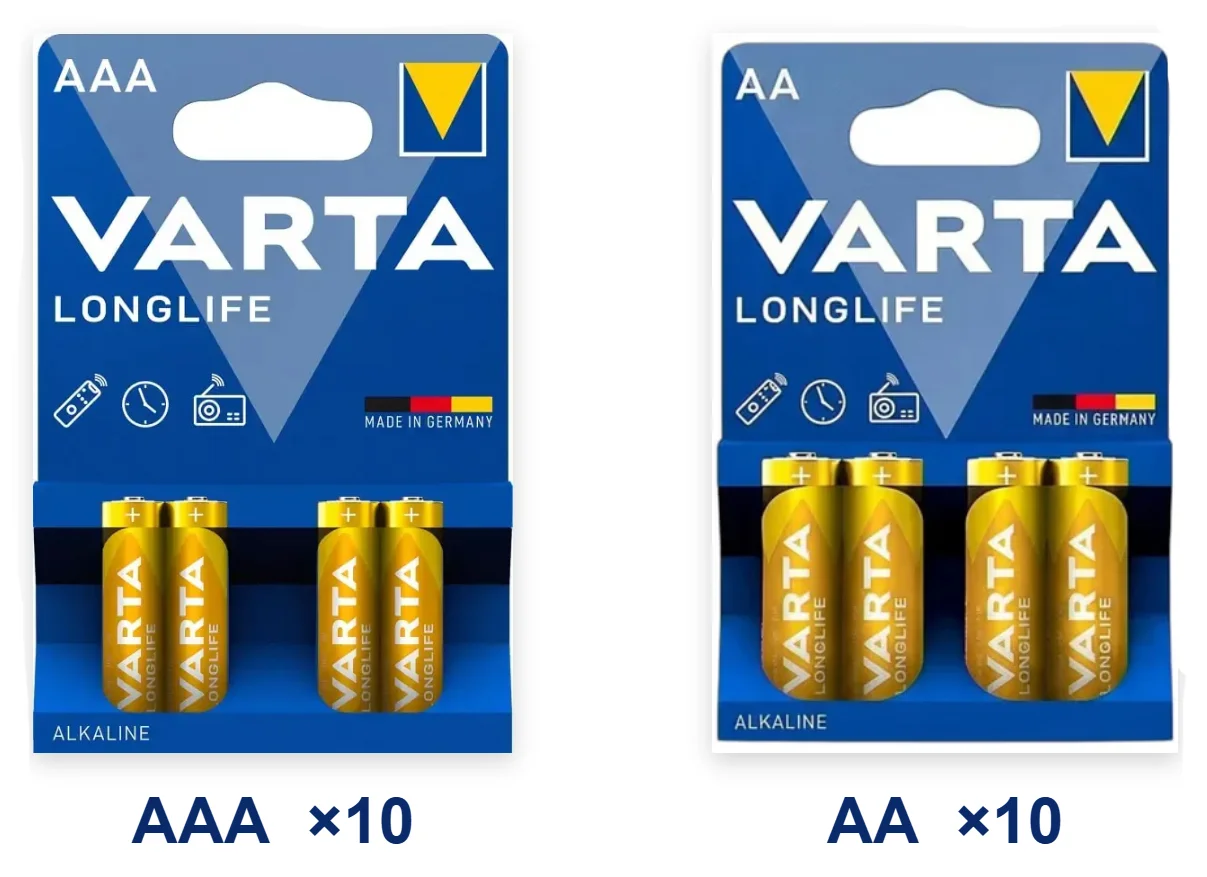 באנדל 20 מארזים של 4 סוללות Varta AAA/Varta AA