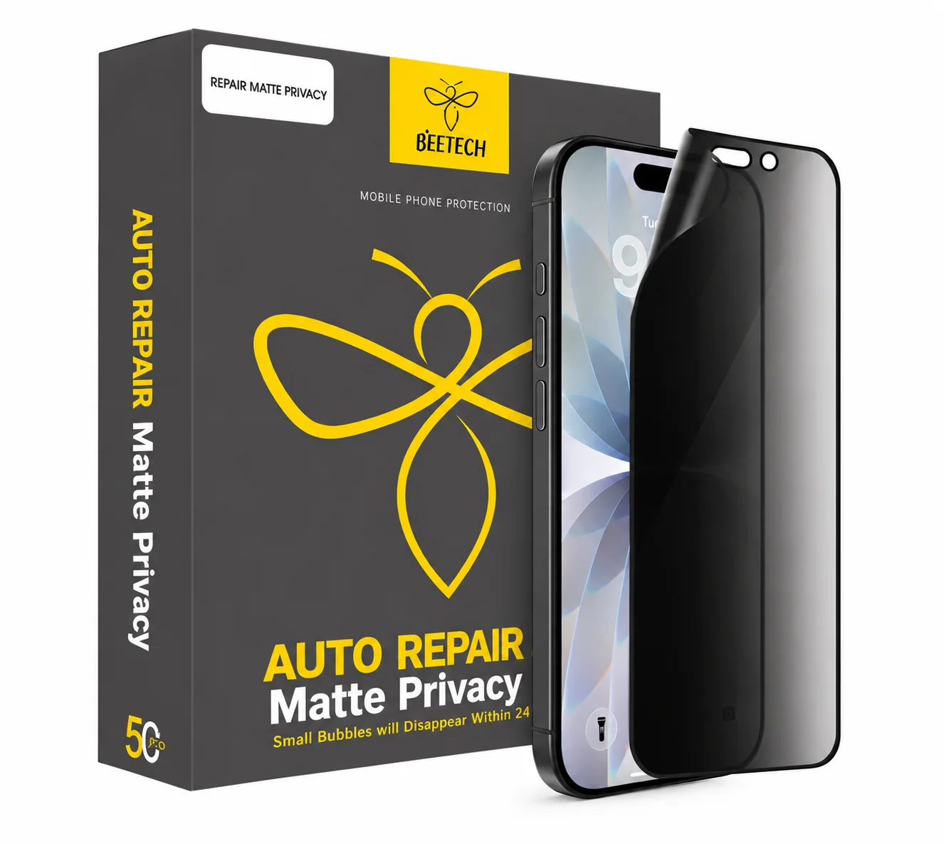 חבילה של 50 מגני סיליקון Matte Privacy Super Reapir למכונת חיתוך מבית BeeTech